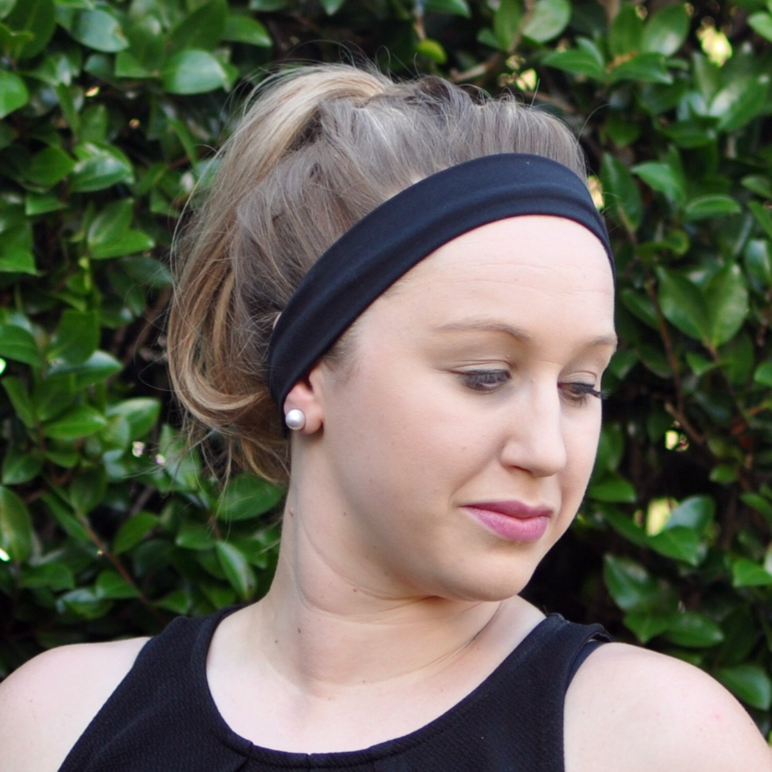 Black work out headband running crossfit fitness headband Etsy