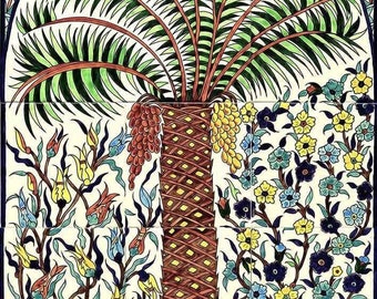 The Palm Tree of Jerusalem ceramic tile mural 45x75cm