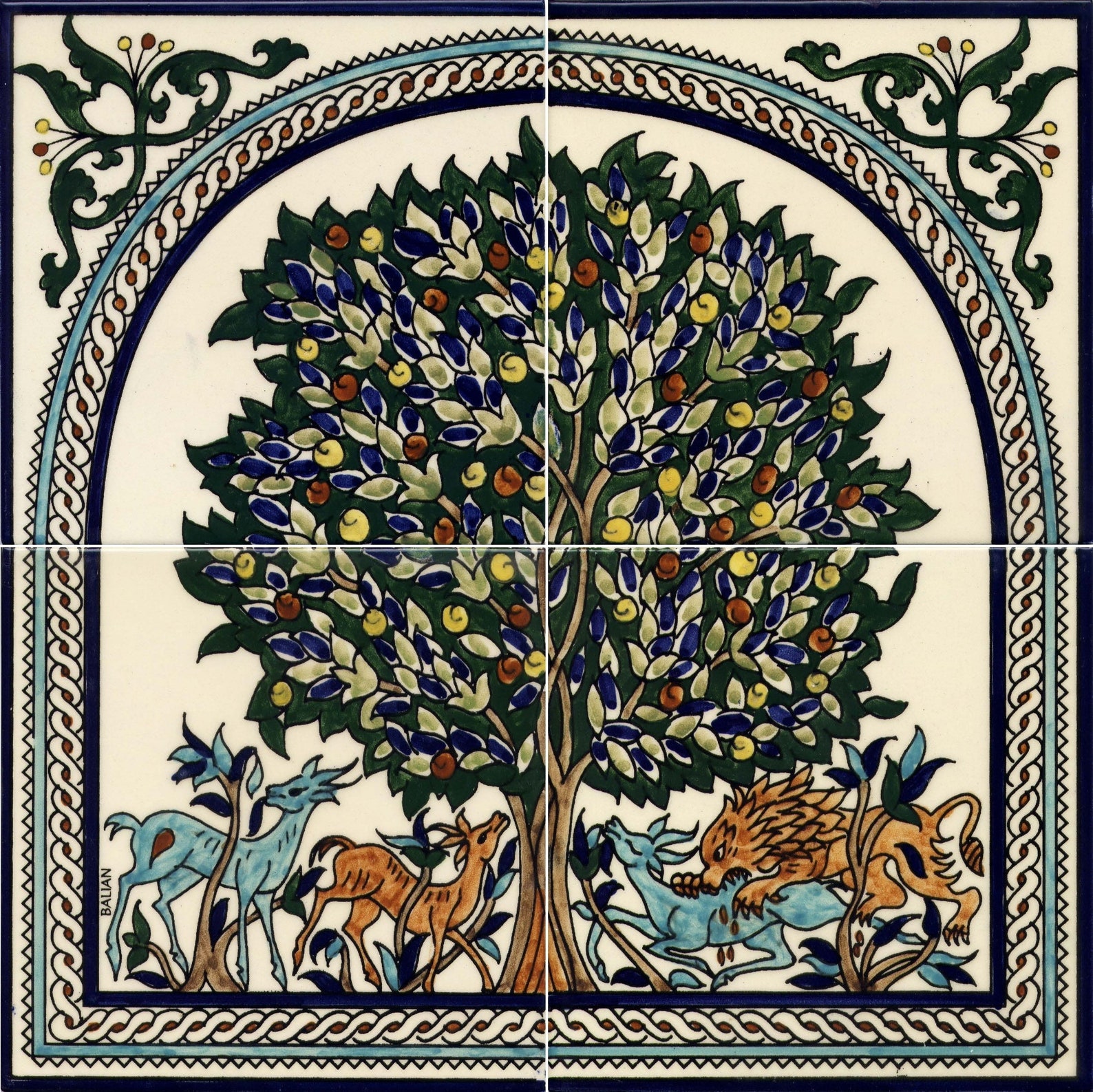 The Tree of Life Ceramic Tile Mural Etsy