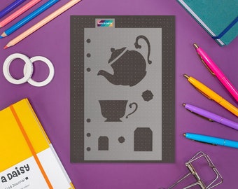 Time for Tea / Teapot / Cup - A5 Journal / Planner Stencil