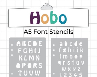 Hobo Font Journal Stencil - Upper / Lower Case A5 Font Journal / Planner Stencil