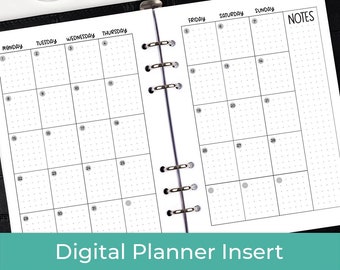 Printable Digital 2024 Dated Monthly Planner Inserts A5 - Digital PDF Monthly Pages - A5 Digital Monthly Calendars (Coffee Lover Style)