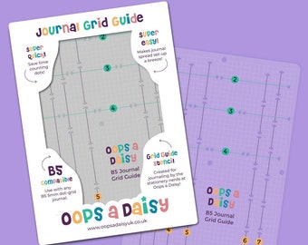 B5 Journal Grid Guide - B5 Bullet Journal Stencil - Journal Dot Grid Measuring Tool