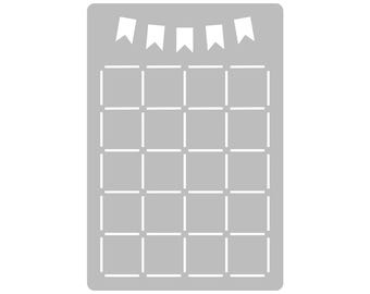 Monthly Spread - Super Easy Journal Stencil - A5 - Full Page Layout Stencil Template