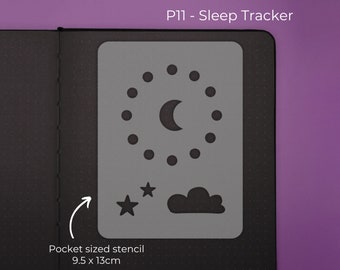 Sleep Tracker - Moon & Stars - Taille de poche - Journal / Planificateur Pochoir