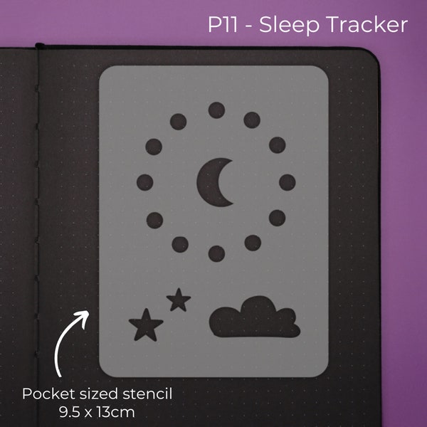 Sleep Tracker - Moon & Stars - Pocket Size - Journal / Planner Stencil