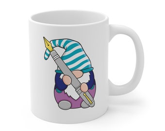 Stationery Doesn't Ask Questions - Scrawl Fountain Pen Gonk - 11oz White Mug
