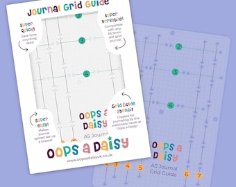 A5 Journal Grid Guide - A5 Bullet Journal Stencil - Journal Dot Grid Measuring Tool
