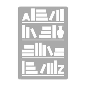 Scaffale per libri - Stencil per diario super facile - A5 o B5 - Modello flessibile per stencil per planner