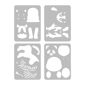 Monochrome Friends - Zebra / Badger / Panda / Rhino - Set of 4 - Pocket - Journal / Planner Stencil