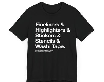 Iconic Stationery Names List - Unisex Jersey Short Sleeve Tee - Rainbow