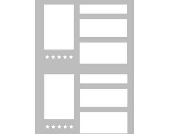 Análise de mídia - Estêncil de diário super fácil - B5 - Modelo de estêncil para layout de página inteira