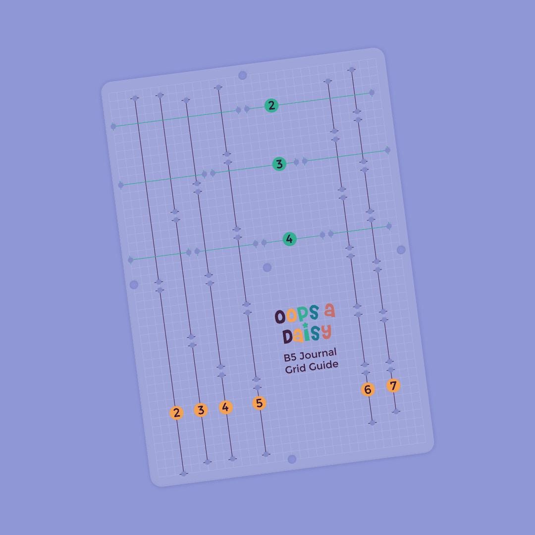 B5 Journal Grid Guide - Etsy
