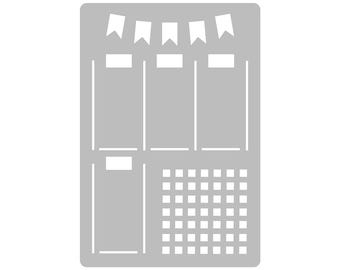 Weekly Spread - Super Easy Journal Stencil - A5 - Full Page Layout Stencil Template