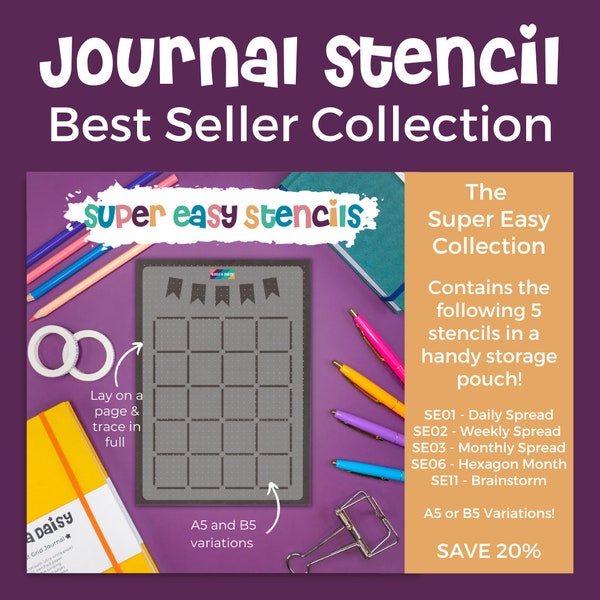 The Bestseller Collection: A5 - Super Easy Journal Stencils