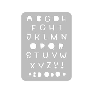 Smile Font Journal Stencil - Upper Case Mini Font - Pocket Journal / Planner Stencil