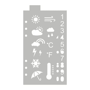Weather Icons - Classic A5 Journal Stencil - Flexible Planner Stencil Template