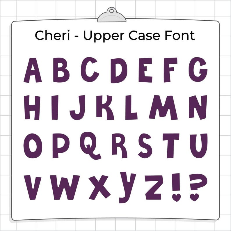 Cheri Font - Upper Case Lettering Stencil - Original - Etsy