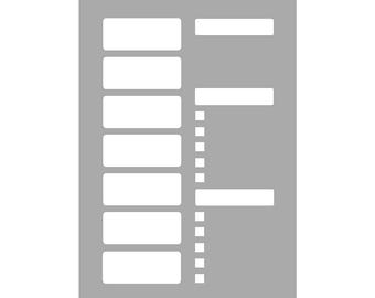 Woche auf einer Seite (checklist) - Super Easy Journal Stencil - A5 oder B5 - Flexible Planer Stencil Template
