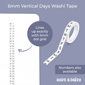 Vertical Days - skinny washitape