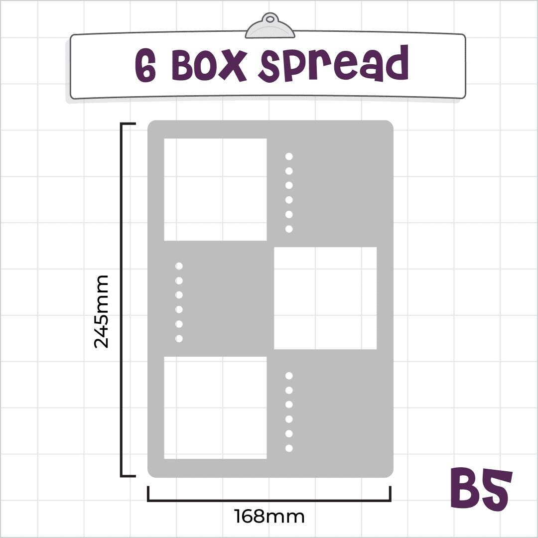 6 Box Spread - Super Easy Journal Stencil - B5 - Full Page Layout ...
