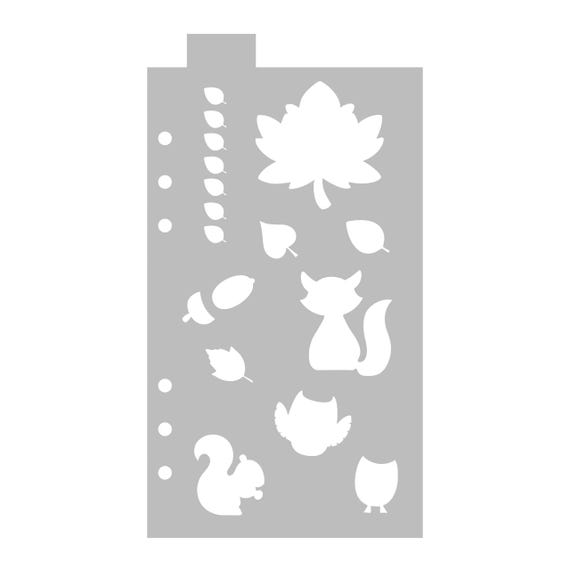 Autumn Animals & Leaves - Classic A5 Journal Stencil - Flexible Planner Stencil Template
