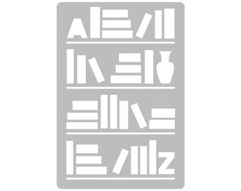 Estante de livros - Molde de caderno super fácil - A5 - Modelo de molde para layout de página inteira