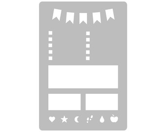 Daily Self Care - Super Easy Journal Stencil - A5 - Full Page Layout Stencil Template