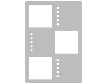 6 Box Spread - Super Easy A5 Journal Stencil - A5 - Full Page Layout Stencil Template