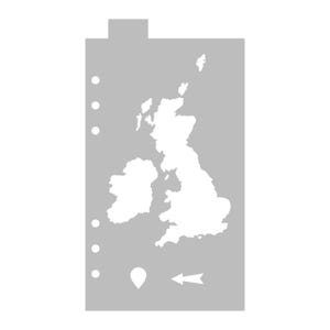 Kaart Verenigd Koninkrijk en Ierland - klassieke A5-dagboekstencil - sjabloon voor flexibele planner