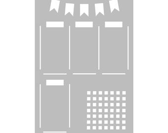 Weekly Spread - Super Easy Journal Stencil - B5 - Full Page Layout Stencil Template