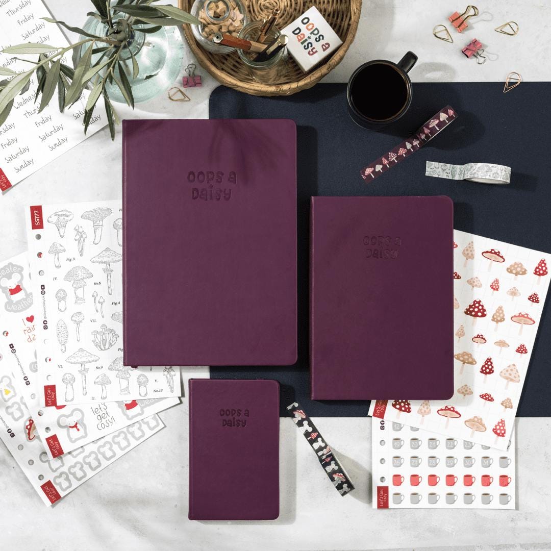Pocket (A6) Plum Red - the Essential Journal - 5mm Dot Grid - Etsy