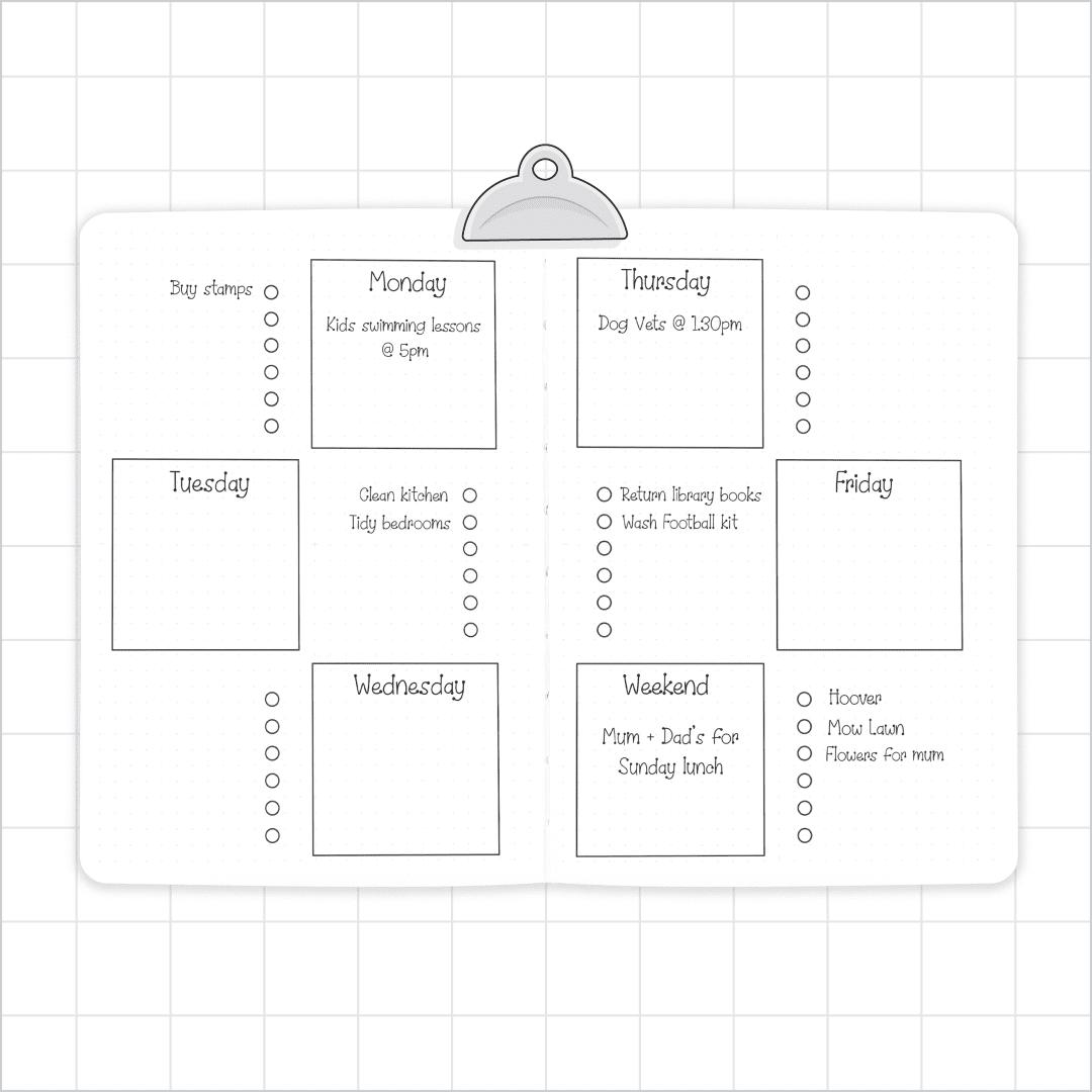 6 Box Spread - Super Easy Journal Stencil - B5 - Full Page Layout ...
