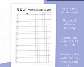 Rolling Task List - Full Page Sticker Sheet - Large Journal Sticker - Features a rolling to do list / Productivity Tool.