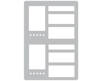 Análise de mídia - Estêncil de diário super fácil - A5 - Modelo de estêncil para layout de página inteira