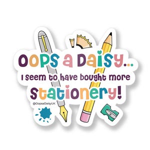 Oops a Daisy&#39; Stationery Vinyl Sticker