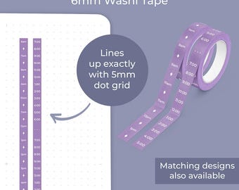 Washi Tape Timeline violett - Zeit Blockierung Duo (6 mm)