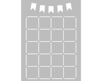 Monthly Spread - Super Easy Journal Stencil - B5 - Full Page Layout Stencil Template