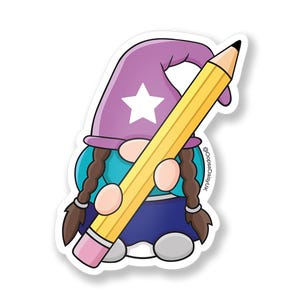Sketch! - Gonk With Pencil - Vinyl Sticker