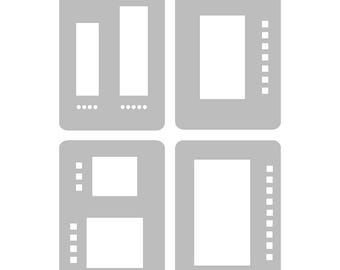 Caixas Semanais - Conjunto de Diário SMART - 4 Estênceis de Bolso