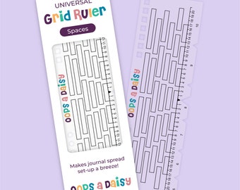 Universal Journal Grid Guide Ruler - With Spaces