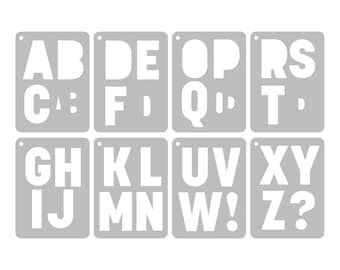 Blockschrift - 5 cm Großbuchstaben Alphabet - Pocket Journal Schablonen