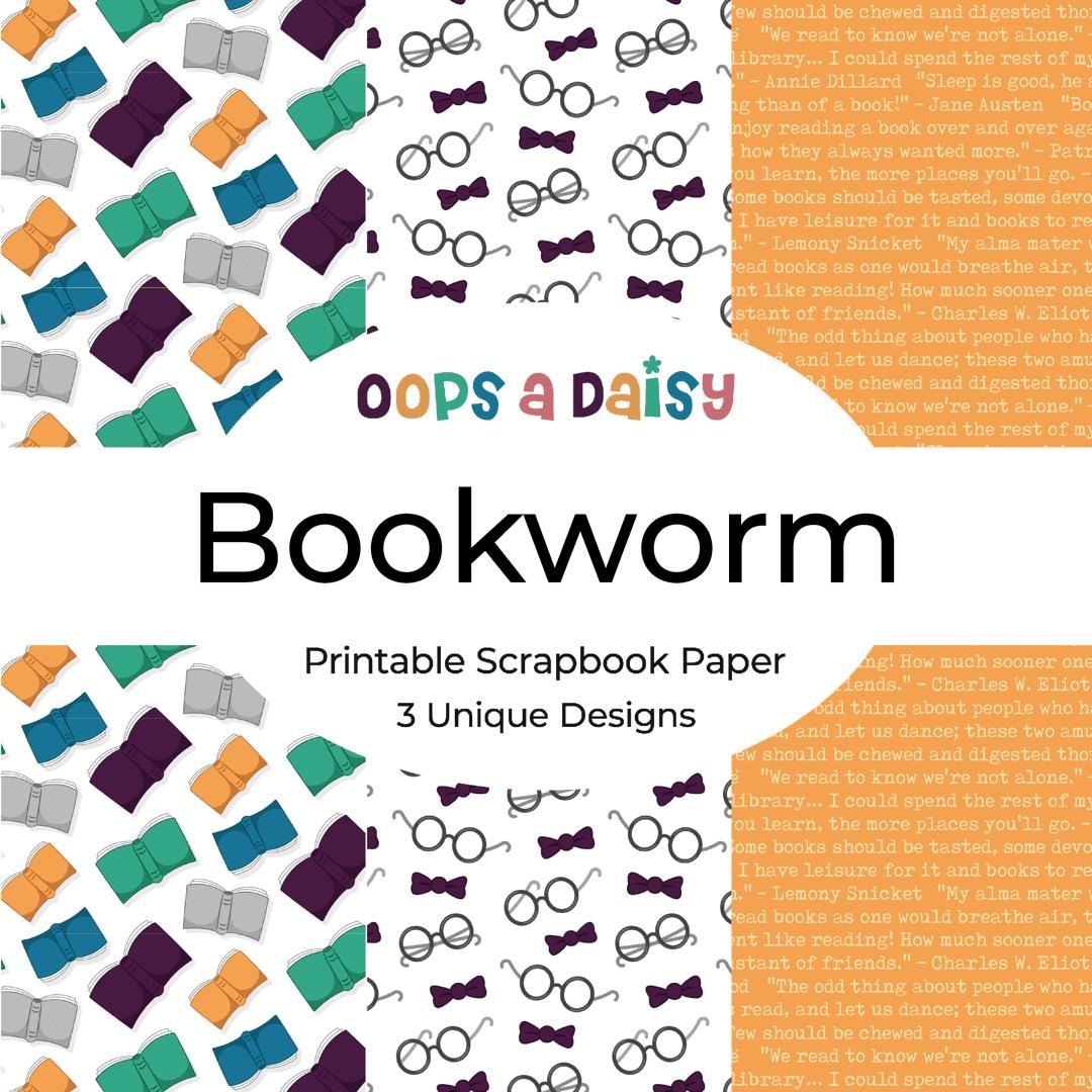Bookworm - Pattern Printables - Digital Download - Etsy