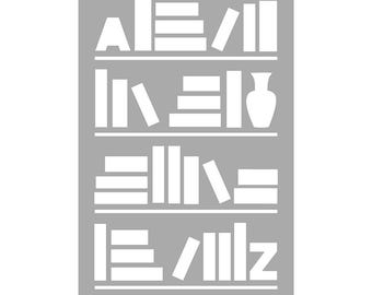Bücherregal - Super Easy Journal Stencil - A5 oder B5 - Flexible Planer Schablone