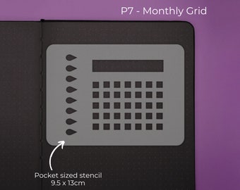 Monthly Spread / Monthly Tracker - Pocket Size - Journal / Planner Stencil