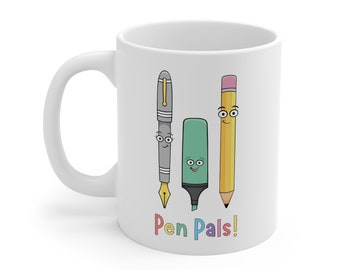 Pen Pals - 11oz White Mug  - Stationery Planning Journaling Gift