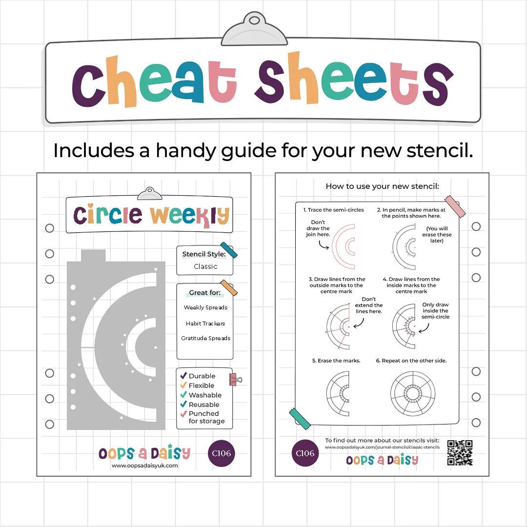 Circular Week - Classic A5 Journal Stencil - Etsy