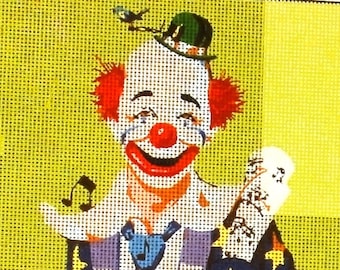 Printed Needlepoint Tapestry  Canvas Collection D&#39;art  &quot;Clown&quot; 8058