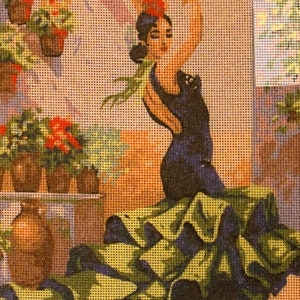 Printed Needlepoint Tapestry  Canvas Collection D&#39;art &quot;Flamenco&quot; 10323