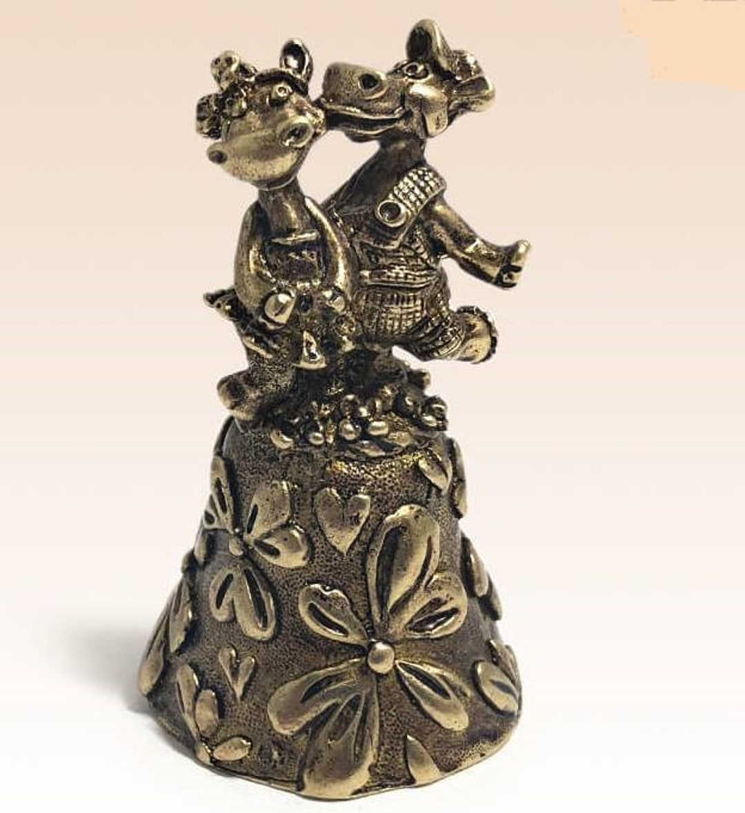 Hippo Valentines Souvenir Bell Bronzamania B2677 - Etsy